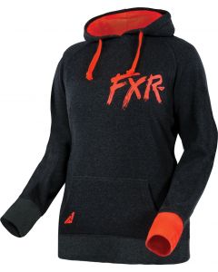 FXR Brush Pullover Hoodie Charcoal/Electric Tangerine