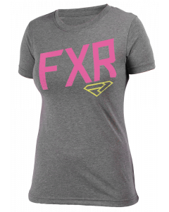 FXR Vigorous Tech T-Shirt Char Heather/Fuchsia
