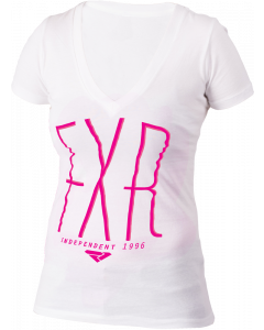 FXR Script T-Shirt White Heather/Fuchsia