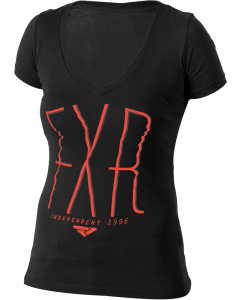 FXR Script T-Shirt Black/Elec. Tangerine