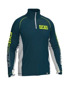 FXR Derby UPF Långärmad tröja med 1/4 dragkedja 23 Slate/Hi-Vis
