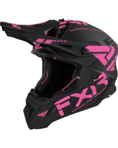 FXR Helium Race Div Hjälm, D-ring 22 Black/Elec Pink