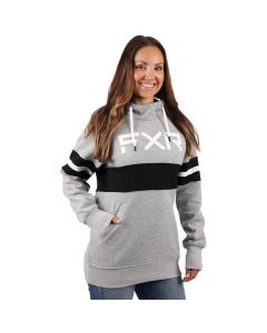 FXR W Stripe Pullover Hoodie 22 Grey Heather/Black