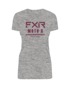 FXR W Moto-X T-Shirt 22 Grey Heather/Wine