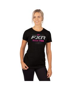 FXR W Race Div T-Shirt 22 Black/Elec Pink