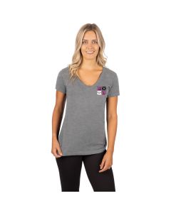 FXR W Ride X V-Neck T-Shirt 22 Grey Heather/Wine