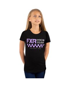 FXR Team Girls T-Shirt, Barn/Ungdom 22 Black/Lilac