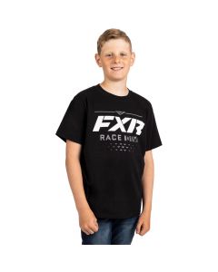 FXR Race Division T-Shirt, Barn/Ungdom 22 Black/White