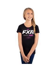 FXR Race Division T-Shirt, Barn/Ungdom 22 Black/Elec Pink