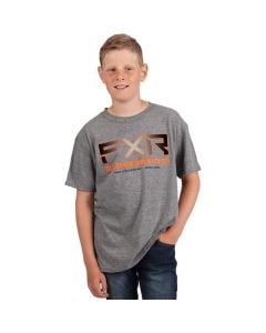 FXR Pilot T-Shirt, Barn/Ungdom 22 Grey Heather/Orange