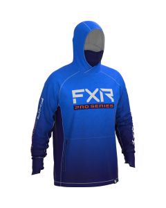 FXR Tournament Pro Hybrid UPF PO Hoodie 23 Blu Fd Hthr/Org