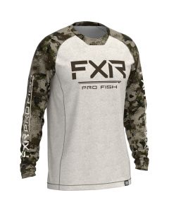 FXR Derby UPF Långärmad tröja 23 Bone Heather/Army Camo