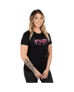 FXR W Antler Premium T-Shirt 23 Black/Elec Pink