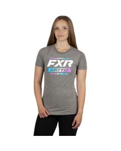 FXR W Moto Premium T-Shirt 23 Grey Heather/Ultra Violet