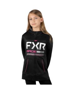 FXR Race Division Tech Hoodie, Barn/Ungdom 23 Black/Elec Pink