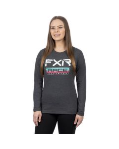 FXR Race Div Premium Långärmad tröja 24 Char Hthr/Mint-Razz
